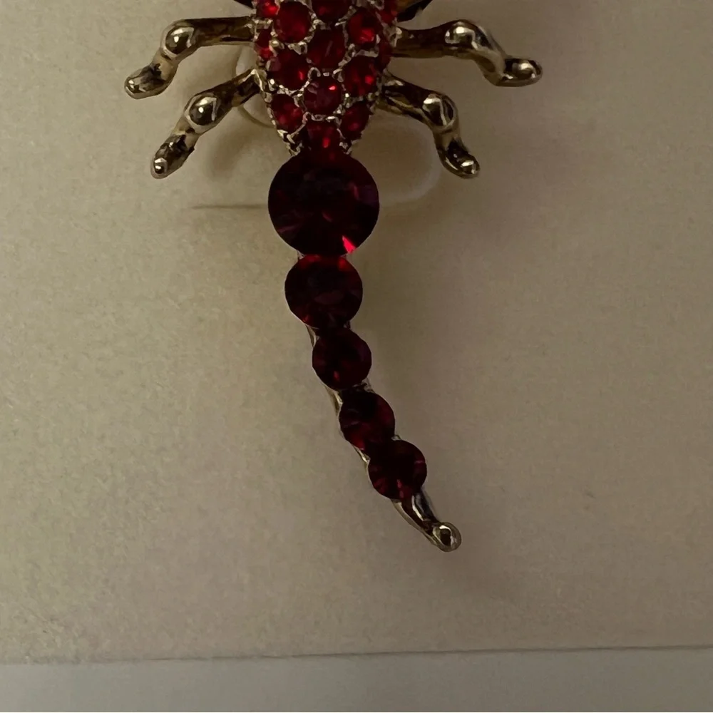 NEW VTG Rucinni Scorpian Swarovski Crystal Pin Brooch 2” Jewelry Gift For her
